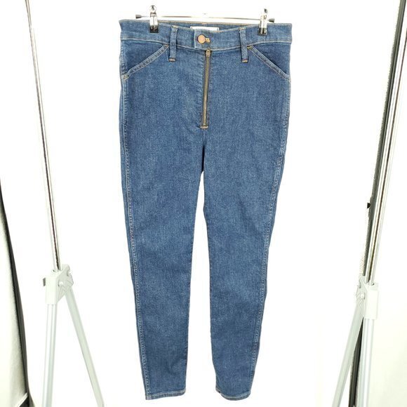 Madewell 10" High-Rise Skinny Crop Jeans 28 Macarthur Wash: Exposed Zip Edition - Picture 4 of 16